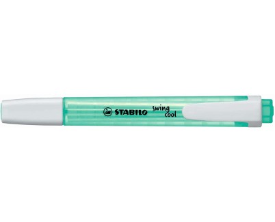 Stabilo Swing Cool Marcador Fluorescente - Cuerpo Plano - Punta Biselada - Trazo entre 1 y 4mm - Tinta con Base de Agua - Antisecado - Color Turquesa