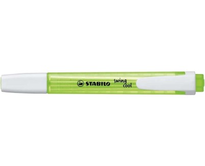Stabilo Swing Cool Marcador Fluorescente - Cuerpo Plano - Punta Biselada - Trazo entre 1 y 4mm - Tinta con Base de Agua - Antisecado - Color Verde