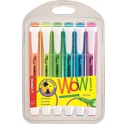 Stabilo Swing Cool Pack de 6 Marcadores Fluorescentes - Cuerpo Plano - Punta Biselada - Trazo entre 1 y 4mm - Tinta con Base de Agua - Antisecado - Colores Surtidos