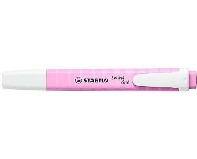Stabilo Swing Cool Pastel Marcador Fluorescente - Cuerpo Plano - Punta Biselada - Trazo entre 1 y 4mm - Tinta con Base de Agua - Antisecado - Color Fucsia Helado