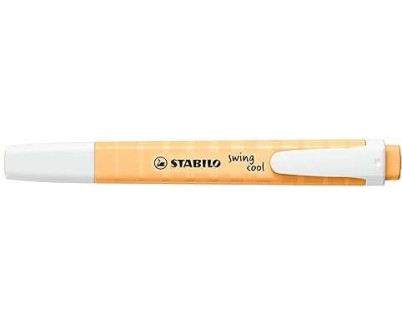 Stabilo Swing Cool Pastel Marcador Fluorescente - Cuerpo Plano - Punta Biselada - Trazo entre 1 y 4mm - Tinta con Base de Agua - Antisecado - Color Naranja Palido