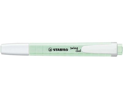 Stabilo Swing Cool Pastel Marcador Fluorescente - Cuerpo Plano - Punta Biselada - Trazo entre 1 y 4mm - Tinta con Base de Agua - Color Pizca de Menta