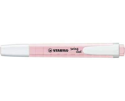 Stabilo Swing Cool Pastel Marcador Fluorescente - Cuerpo Plano - Punta Biselada - Trazo entre 1 y 4mm - Tinta con Base de Agua - Color Rubor Rosa