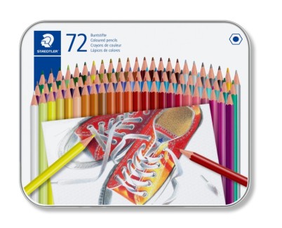 Staedtler 175 Caja Metalica de 72 Lapices Hexagonales de Colores - Colores Surtidos