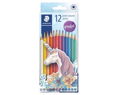 Staedtler 175 Pack con 12 Lapices Hexagonales de Colores Pastel - Facilidad de Afilado - Colores Pastel Surtidos