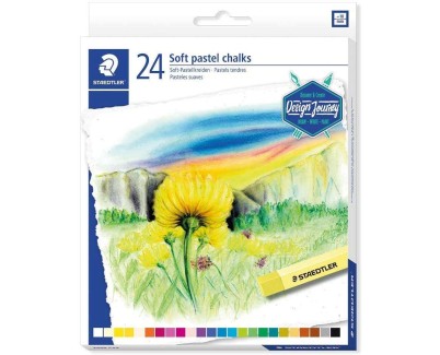 Staedtler 2430 Pack de 24 Tizas Pastel Suave - Excelentes para Mezclar Colores - Resistencia a la Luminosidad - Colores Surtidos