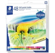 Staedtler 2430 Pack de 48 Tizas Pastel Suave - Excelentes para Mezclar Colores - Resistencia a la Luminosidad - Colores Surtidos