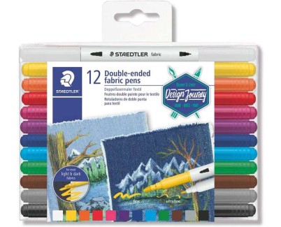 Staedtler 3190 Pack de 12 Rotuladores de Doble Punta para Textil - Colores Surtidos