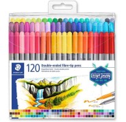 Staedtler 3200 Pack de 120 Rotuladores de Doble Punta - Resistente a la Presion - Colores Surtidos