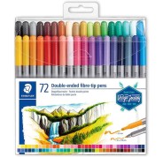 Staedtler 3200 Pack de 72 Rotuladores de Doble Punta - Resistente a la Presion - Colores Surtidos