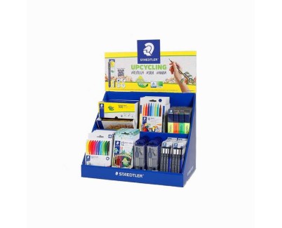 Staedtler Expositor de Sobremesa con 8ud 185 C12, 5ud 364-S WP4P, 6ud 326 C10, 10ud 308 S1 WP3, 1ud 120HBCA1 P, 10ud 550 60, 5ud 4320 MC10 y 2ud de Regalo 120-2