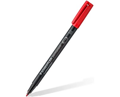 Staedtler Lumocolor 317 Rotulador Permanente - Punta Media Redonda - Trazo 1mm Aprox - Capuchon con Clip - Secado Rapido - Color Rojo