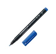 Staedtler Lumocolor 318 Rotulador Permanente - Punta Fina Redonda - Trazo 0.6mm - Capuchon con Clip - Secado Rapido - Color Azul