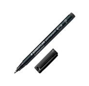 Staedtler Lumocolor 318 Rotulador Permanente - Punta Fina Redonda - Trazo 0.6mm - Capuchon con Clip - Secado Rapido - Color Negro