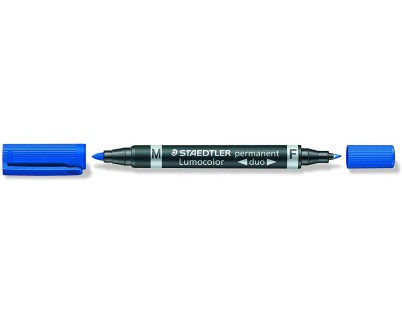 Staedtler Lumocolor 348 Rotulador Permanente de Doble Punta - Secado Rapido - Color Azul