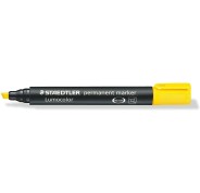 Staedtler Lumocolor 350 Rotulador Permanente - Punta Biselada 2-5mm aprox. - Tinta Base de Alcohol - Secado Rapido - Color Amarillo