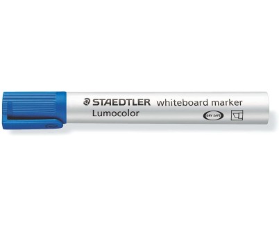 Staedtler Lumocolor 351 Marcador para Pizarra Blanca - Punta Biselada 2 - 5mm Aprox - Secado Rapido - Color Azul