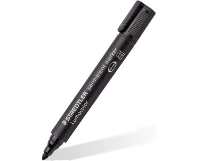 Staedtler Lumocolor 352 Rotulador Permanente - Punta Redonda - Trazo 2mm Aprox - Capuchon con Clip - Secado Rapido - Color Negro