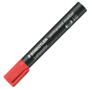 Staedtler Lumocolor 352 Rotulador Permanente - Punta Redonda - Trazo 2mm Aprox - Capuchon con Clip - Secado Rapido - Color Rojo