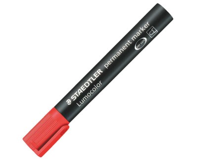 Staedtler Lumocolor 352 Rotulador Permanente - Punta Redonda - Trazo 2mm Aprox - Capuchon con Clip - Secado Rapido - Color Rojo