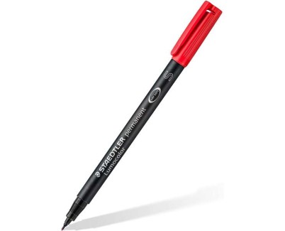Staedtler Lumocolor Permanent 313 Rotulador Permanente de Punta Fina - Trazo 0.4mm Aprox - Secado Rapido - Color Rojo