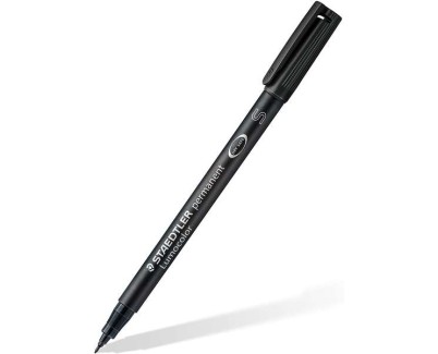 Staedtler Lumocolor Permanent 313 Rotulador Permanente de Punta Fina - Trazo 0.4mm - Secado Rapido - Color Negro
