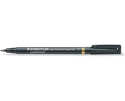 Staedtler Lumocolor Permanent 319 Rotulador Permanente de Punta Fina - Trazo 0.6mm - Para Aplicaciones Especiales - Secado Rapido - Color Negro