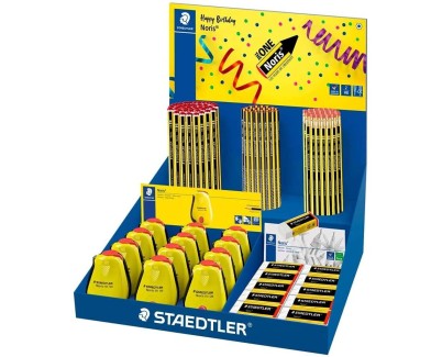 Staedtler Noris 120 Expositor con Lapices + Sacapuntas + Gomas de Borrar