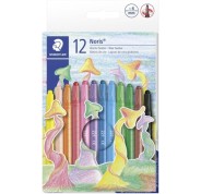 Staedtler Noris 221 Pack de 12 Ceras Giratorias - Diametro 6mm - Resistencia a la Rotura - Colorantes Alimenticios - Colores Surtidos