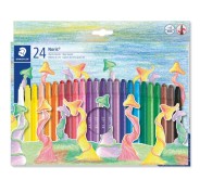 Staedtler Noris 221 Pack de 24 Ceras Giratorias - Diametro 6mm - Resistencia a la Rotura - Colorantes Alimenticios - Colores Surtidos