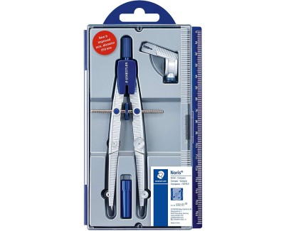 Staedtler Noris 550 01 Compas de Precision - Aguja y Mina Intercambiables - Mecanismo de Ajuste Rapido