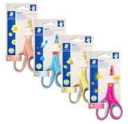 Staedtler Noris 965 Tijera Escolar 14cm - Agarre Ergonomico Suave - Cuchillas Romas - Colores Surtidos