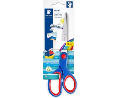 Staedtler Noris 965 Tijera Escolar para Ni&ntilde;os - Acero Inoxidable - Suave y Ergonomica - Corte de Calidad - Longitud 21cm
