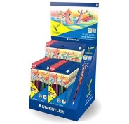 Staedtler Noris Colour 185 Expositor con 20 Estuches de 12 Lapices de Colores + 5 Estuches de 24 Lapices de Colores - Diseño Hexagonal - Colores Surtidos