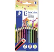 Staedtler Noris Colour 185 Pack de 12 Lapices Hexagonales de Colores - Fabricados en Wopex - Muy Resistentes - Madera de Fuentes Sostenibles - Colores Surtidos