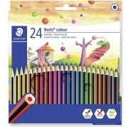 Staedtler Noris Colour 185 Pack de 24 Lapices Hexagonales de Colores - Fabricados en Wopex - Muy Resistentes - Madera de Fuentes Sostenibles - Colores Surtidos