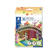 Staedtler Noris Colour 185 Pack de 36 Lapices Hexagonales de Colores - Fabricados en Wopex - Muy Resistentes - Madera de Fuentes Sostenibles - Colores Surtidos