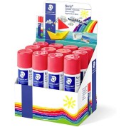 Staedtler Noris Expositor de 12 Barras de Pegamento 40gr - Sin Disolventes - Uso Escolar - Pega Papel, Cartulina, Tejido etc