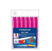Staedtler Noris Jumbo 340 Pack de 6 Rotuladores Jumbo - Punta de Fibra - Trazo 3mm - Tapa Ventilada - Color Magenta