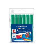 Staedtler Noris Jumbo 340 Pack de 6 Rotuladores Jumbo - Punta de Fibra - Trazo 3mm - Tapa Ventilada - Color Verde