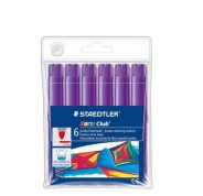Staedtler Noris Jumbo 340 Pack de 6 Rotuladores Jumbo - Punta de Fibra - Trazo 3mm - Tapa Ventilada - Color Violeta