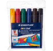 Staedtler Noris Watercolour 341 Pack de 6 Rotuladores de Gran Tamaño - Trazo 3mm Aprox - Lavable Facilmente - Tinta Base de Agua - Colores Surtidos