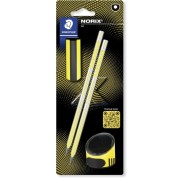 Staedtler Norix Pack de 2 Lapices de Grafito HB + Borrador + Sacapuntas - Madera Negra - Diseño Inteligente
