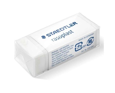 Staedtler Rasoplast 526 B30 Goma de Borrar - Borrado de Alta Calidad - Minimos Residuos - Color Blanco