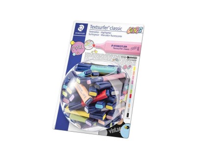 Staedtler Textsurfer Classic 364 Expositor de 100 Marcadores Fluorescentes - Punta Biselada 1 - 5 mm Aprox - Secado Rapido - Colores Surtidos