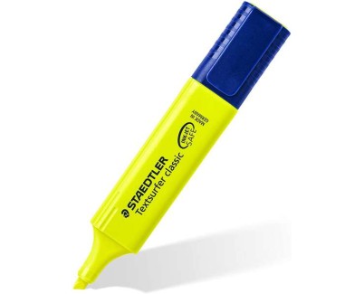 Staedtler Textsurfer Classic 364 Marcador Fluorescente - Punta Biselada - Trazo entre 1 - 5mm - Tinta con Base de Agua - Color Amarillo