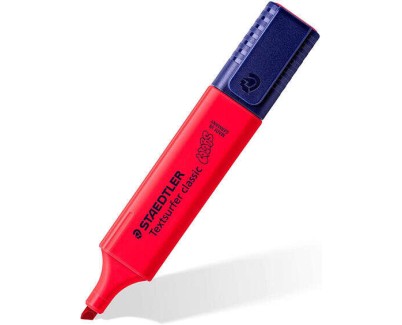 Staedtler Textsurfer Classic 364 Marcador Fluorescente - Punta Biselada - Trazo entre 1 - 5mm - Tinta con Base de Agua - Color Rojo