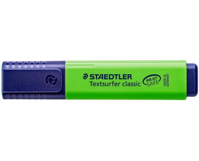 Staedtler Textsurfer Classic 364 Marcador Fluorescente - Punta Biselada - Trazo entre 1 - 5mm - Tinta con Base de Agua - Color Verde
