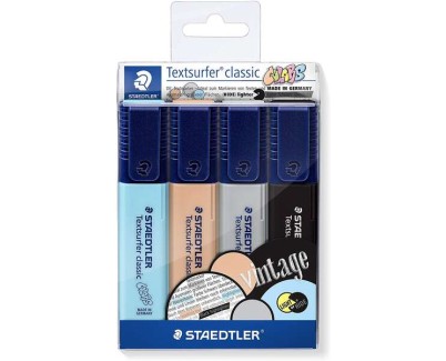 Staedtler Textsurfer Classic 364 Pack de 4 Marcadores Fluorescentes - Secado Rapido - Trazo 1 - 5mm Aprox - Colores Surtidos