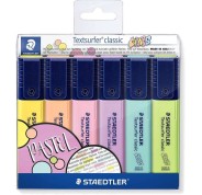 Staedtler Textsurfer Classic 364 Pack de 6 Marcadores Fluorescentes - Secado Rapido - Trazo 1 - 5mm Aprox - Colores Surtidos